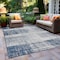 World Rug Gallery Contemporary Distressed Boxes Weather Resistant Indoor/Outdoor Area Rug 5' x 7' Blue 4032BLUE5X7 - alternate 10